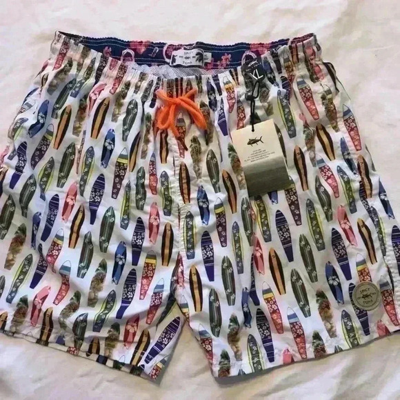 Surfboard print Swim Trunks - Picture 1 of 5